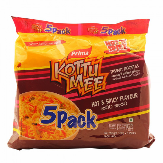 PRIMA KOTTU MEE INSTANT NOODLES( HOT & SPICY) 5 PACK
